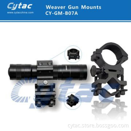 Universal adjustable flashlight scope mount